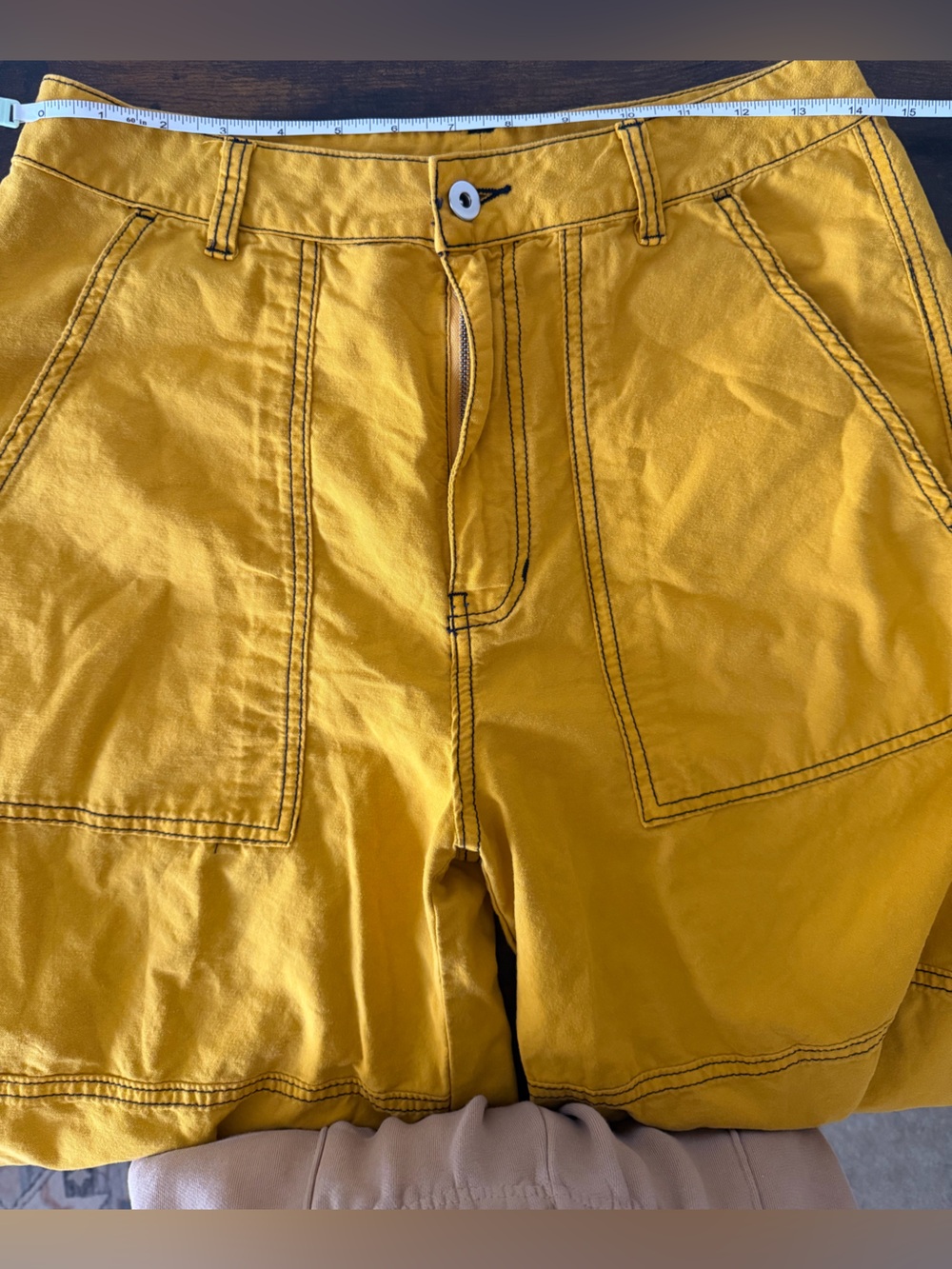 Free People Calendula Wide-Leg Pants Mustard Yellow Size 4 - Picture 7 of 10